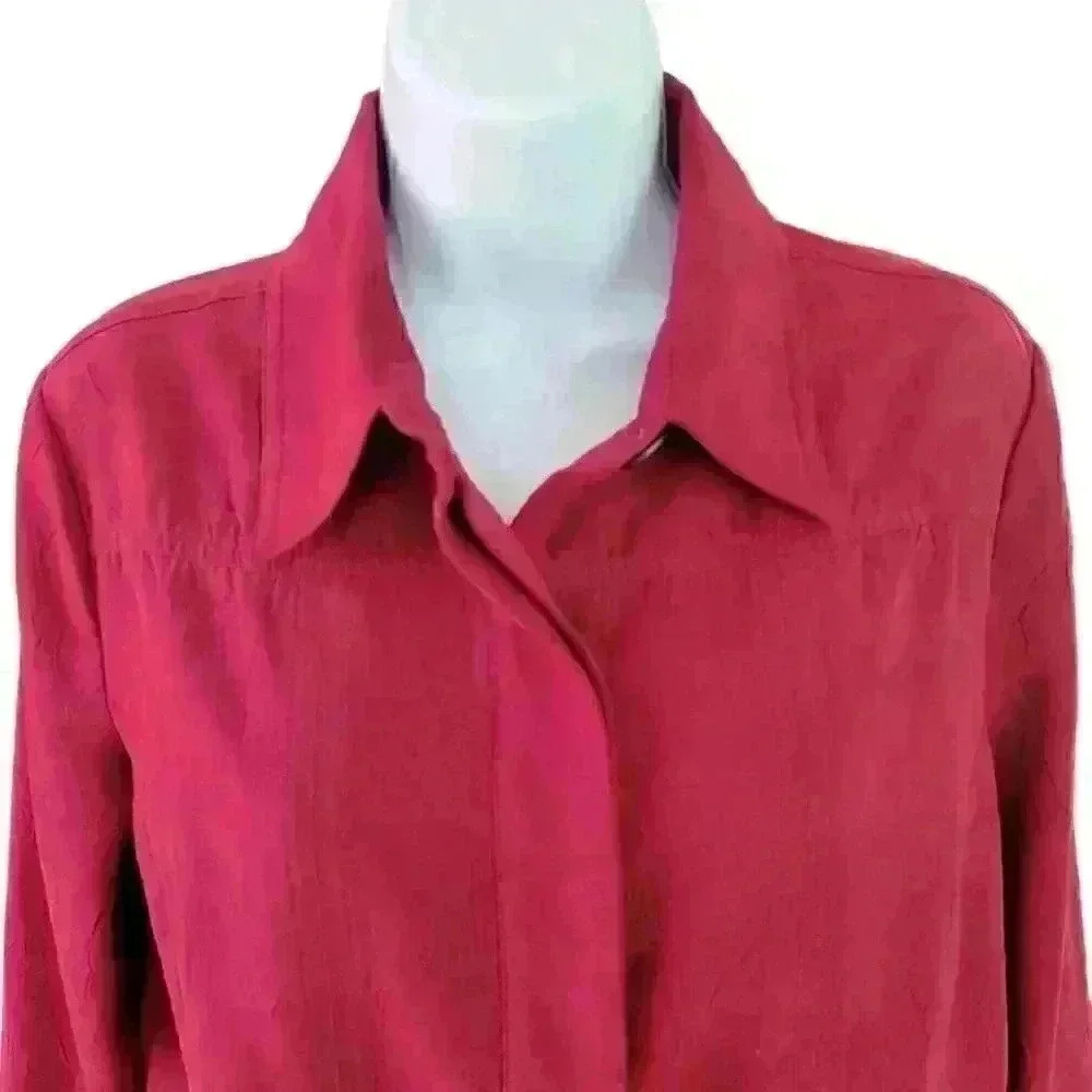 Chico's Brand Faux-Suede Shacket/Burgundy/ Size S - Picture 2 of 8